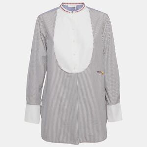 Chloe Black/white Striped Cotton Tunic M